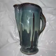 Bill Campbell Studios Art Pottery Large Tea Water Pitcher Flambeaux Drip EC