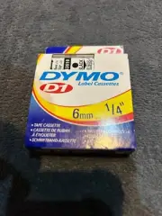 Dymo 43610 Label Cassette D1 Black Clear 6mm (New) Free P+P
