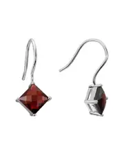 Silver 4.70 ct. tw. Garnet Earrings