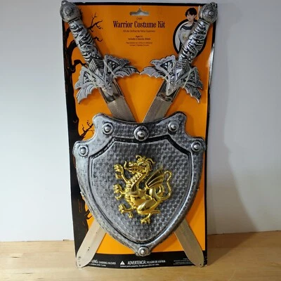 Kids Boys Warrior Costume Kit Swords & Shield Dragon New in Package Ages 3+