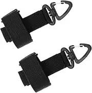 Changyeah 2pcs Tactical Gear Glove Holder Strap, Adjustable Work Glove Holder, Nylon Glove Holder Strap Camping Belt Rope Hanger Keys Grabber Hook for Camping Hiking Working, black