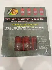 NEW SEALED BASS Pro Ten Mini Red Lantern Light Set Indoor Outdoor 10 Feet Long
