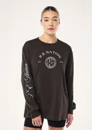 DALSTON LONG SLEEVE TEE IN CAVIAR, M
