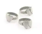 Heart love ring Adjustable Antique silver plated brass 8US size 4125