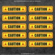 Caution sticker decals business danger warehouse warning vinyl safety set of 10