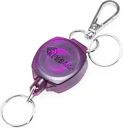 [KEY-BAK] SnapBack Retractable Keychain with 24 Inch Cut Resistant Cord, Charm Ring, and Easy to Use Clip