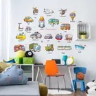 Removable Wall Stickers Nursery Transportation Vehicles Educational Decals AU