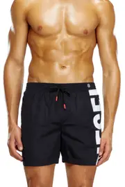 [Diesel] Diesel - Board shorts with side logo print - Boardshorts - Man - Black L Black