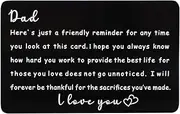 [Meibai] Fathers Day Metal Wallet Card for Dad from Daughter or Son Remind Dad How Much He Means to You with This Engraved Card Dad Birthday Gift (Look at This Card)
