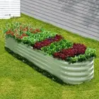 Livsip Garden Bed 320x80x42cm Planter Box Raised Container Galvanised Green