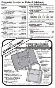 Computer Bag or Padded Briefcase Student Tote #547 Sewing Pattern Only gp547