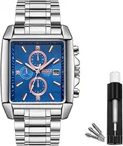 [BOSCK] Watches for Men(No Chronograph),Mens Watch Analog 42mm Easy Read Stainless Steel Business Watch,Classic Luxury 30M Waterproof Mens Wrist Watches