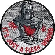Tactical Morale Patch Embroidered | It's just a Flesh Wound | Emblem Military Army Badge Biker Patch - Black Knight| DIY Fabric Applique sew on/Iron on for All Fabrics | 80X80 mm