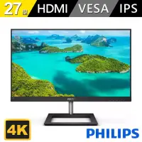 在飛比找momo購物網優惠-【Philips 飛利浦】278E1A 27型4K Ultr