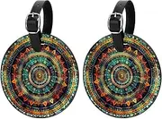 [YTYVAGT] Luggage Tags for Suitcases,Travel Tags for Luggage,Boho Mandalas Floral Vintage,2-Pc