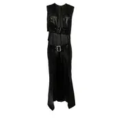 [Junya Watanabe] Faux Leather Cupra Georgette Dress