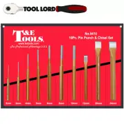 T&E 10 Piece Pin Punch & Chisel Set 2-10mm Pins & 12-24mm Chisels Kit 8410