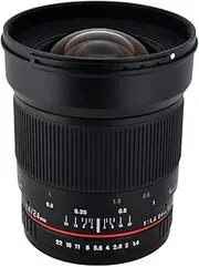 Rokinon 24mm F/1.4 Aspherical Wide Angle Lens for Canon RK24M-C,Black