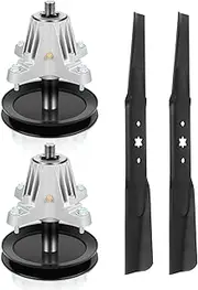 GCCSJ Lawn Mower Spindle with Blade kit for MTD Troy-Bilt Craftsman Columbia Huskee Murray 42 inch Deck Lawn Tractors Mandrel Assembly Compatible with 918-06991 618-06991 Blade 742-04308 942-0656