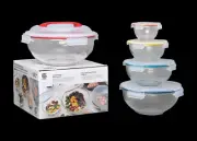 GENICOOK Nesting 10pc Glass Bowl Set With Lock Down Lids and Carry Handle