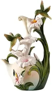 Tabletop Fountain Creative Tabletop Fountain Resin Craft Lily Desktop Fountain Tabletop Waterfall Flowing Water Ornaments Indoor，Outdoor Relieve Stress