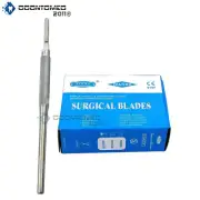 1 STAINLESS STEEL ROUND SCALPEL KNIFE HANDLE #4 + 5 STERILE SURGICAL BLADES #21