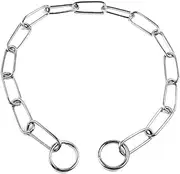 Dog Chain Collar for Medium & Large Dogs, Metal Slip P-Link Heavy Duty Training Dog Collars, Silver L