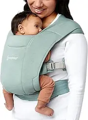 Ergobaby Embrace Cozy Newborn Baby Wrap Carrier (7-25 Pounds), Premium Cotton, Jade