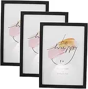 SOLUSTRE 3PCS Wooden Frame Minimalist Design for Posters Photos Versatile Wall Mounting Tabletop Decor for Living Bedroom Sturdy Construction