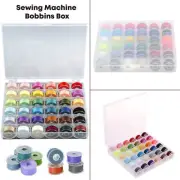 36 Colors Thread Bobbins Spools Case Organizer Sewing Machine Clear Box Storage