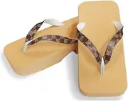 Hajime(一歩) [One Step] [Hajime] Geta Geta Clogs, Soft and Water Resistant, Made of Sponge, 11.2 inches (28.5 cm), BE/Checkered Shark Komon x Tea, Checkered Shark Small Pattern x Brown (28.5), Strawberry Shark x