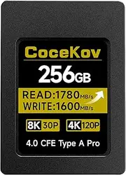 CoceKov 256GB CFexpress 4.0 Type A Memory Card 1780MB/s Read,&1600MB/s Write for RAW 4K 120P/8K 30P Video Recording Compatible with Sony a1/a7S III/FX3/a7m4/ Alpha FX Cameras