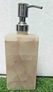Rose Quartz Natural Stone Bathroom Accessories Decor, Bath Decor, With Pump Deco