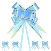 100pcs Ribbon Pull Bows 3.7 Inch Bows for Wedding Decorations Light Blue