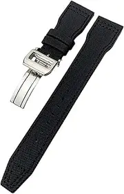 [GUMMMY] 20mm 21mm 22mm High Density Nylon Calfskin Watchbands Fit for IWC Big PILOT IW5009 IW3880 Leather Watch Strap Black Wristband