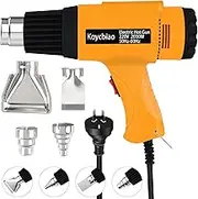 Heat Gun, 2-Speed Temperature Settings 400°C and 600°C Power Tool, 2000W Electric Fast Heating Heavy Duty Hot Air Gun Kit with 4 Nozzles for Crafts, Shrinking PVC, Stripping Paint and More (Yellow)