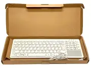 Unbranded White Keyboard Thin Silver with Intergrated Touchpad 14.5" USB