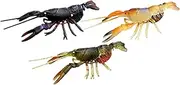 Fishing Lures for Freshwater - Realistic Sinking Fishing Lures Bass Set of 3,Flexible Supplies for Pike Pickerel Trout Walleye Bream Salmon