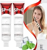 SP-6 Probiotic Whitening Toothpaste - Enhanced Formula with 6 Probiotics for Teeth Whitening and Gum Health - Enamel-Safe, Fluoride-Free, Fresh Mint Flavor (2pcs)