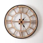 Farmhouse Chicken Wire Wall Clock | 28.5" Dia | Rustic Decor
