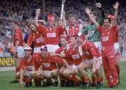Swindon Town players their manager Ossie Ardiles celebrate promoti- Old Photo