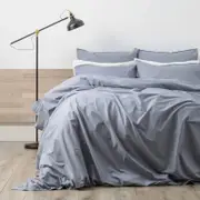 Renee Taylor Helena Vintage Stonewashed Dusty Blue Quilt Cover Set