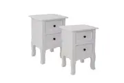 Bedside Table Nightstand Set of 2 - White