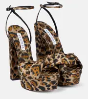 [Aquazzura] Aquazzura Olie Plateau 140 leopard-print sandals AU 5.5 brown