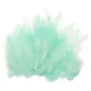 100 Pcs 3-5" Rooster Feathers Bulk Natural Feather for Crafts Light Cyan