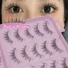 Clear Band Fairy False Eyelashes Wispy Faux Mink Lashes 20 Pairs Manga Lashes