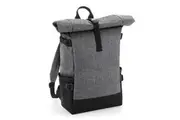 BagBase Block Roll-Top Backpack (Grey Marl/Black) (One Size)