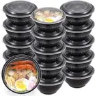 Extra-Thick Meal Prep Bowls, w/ Lids, Plastic Containers, Covers, for Noodles