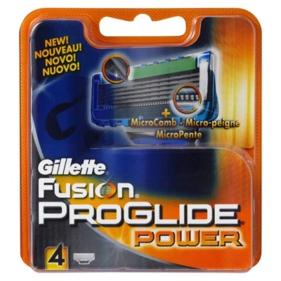 Gillette Fusion Proglide Power Cart 4Pk with MicroComb Technology