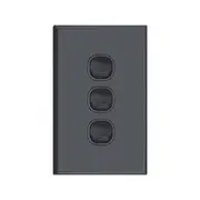 Three Gang Matte Black Wall Plate with Switch